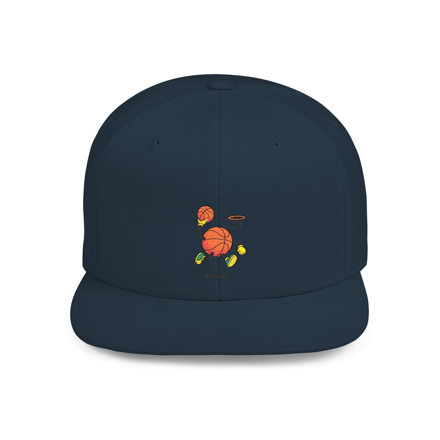 Flat Bill Snapback Hat- Basketball