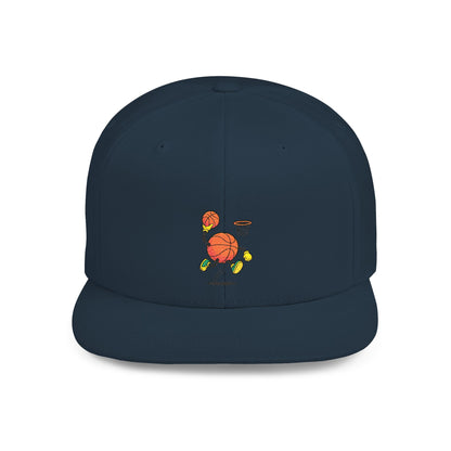 Flat Bill Snapback Hat- Basketball
