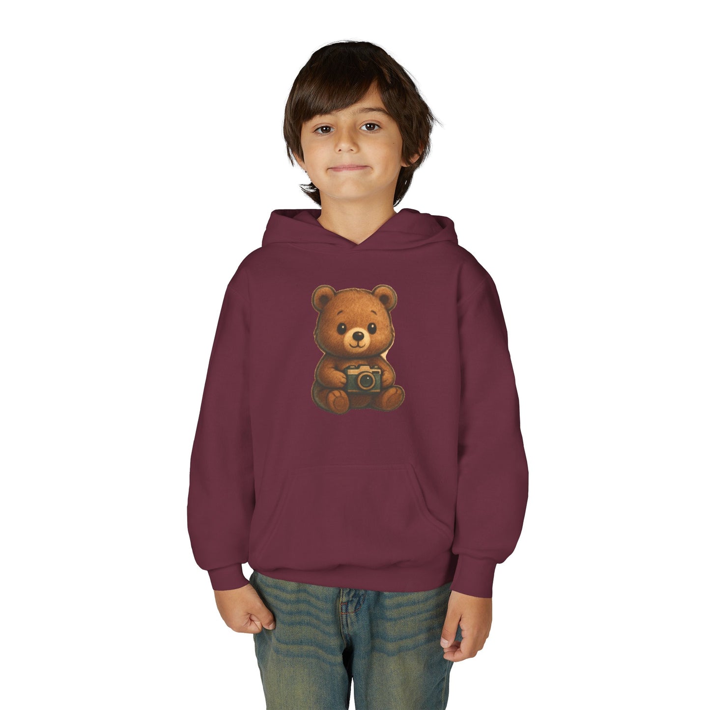 Kids Cute Teddy Bear Camera Hoodie