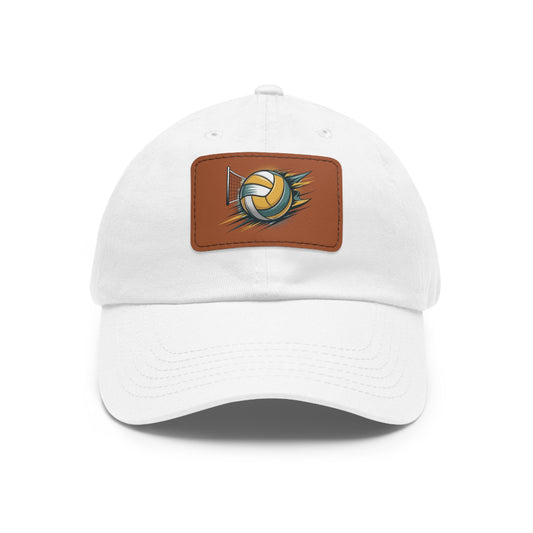 Volleyball Dad Hat with Leather Patch