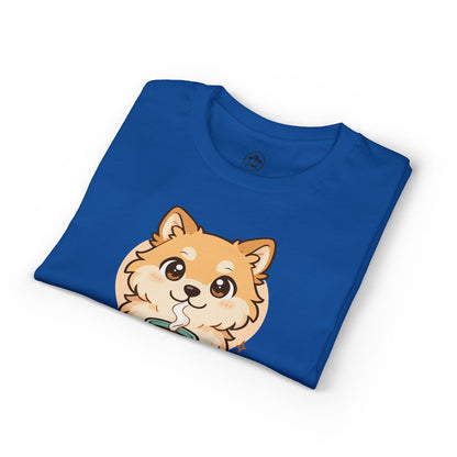 Cute Pomeranian with Coffee T-Shirt