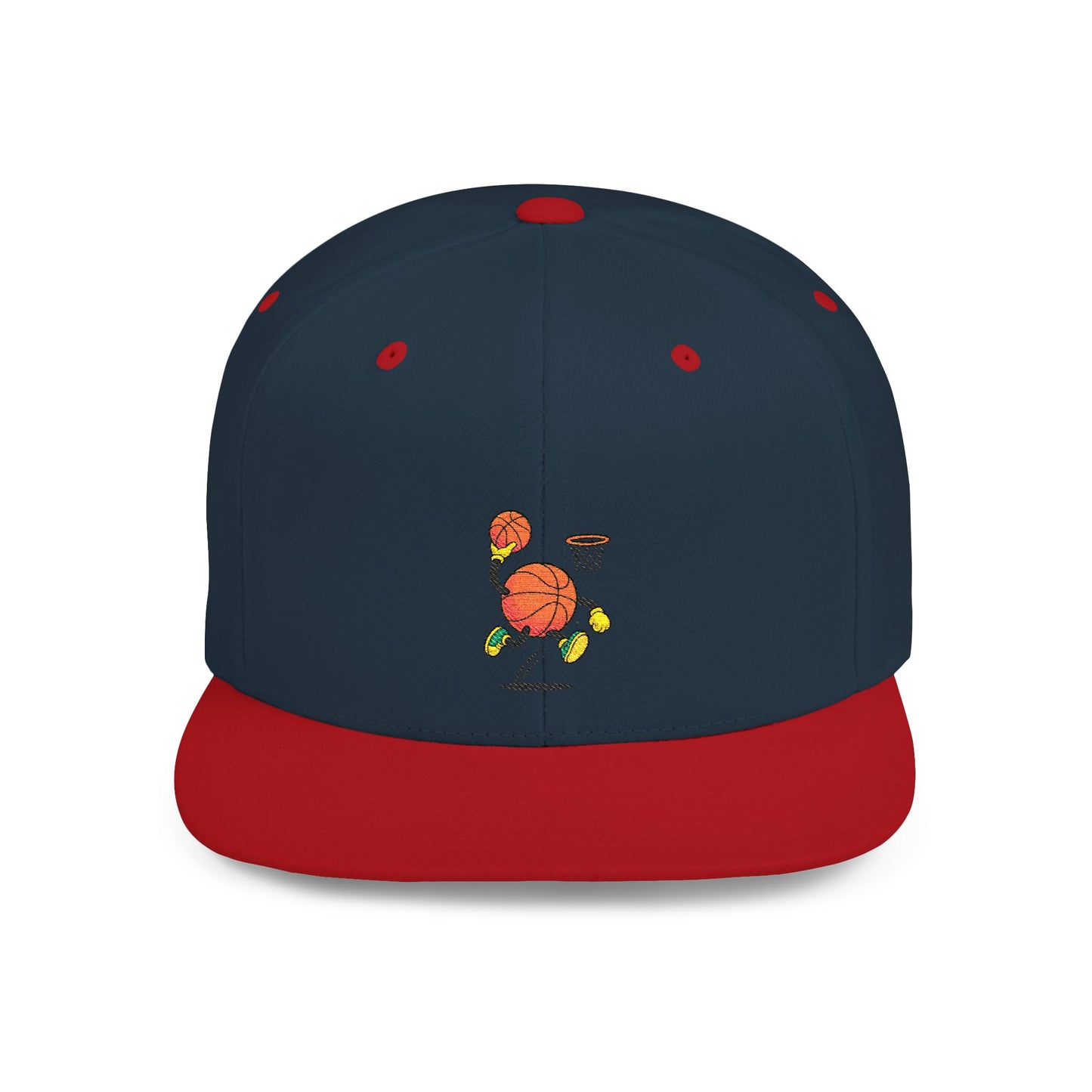 Flat Bill Snapback Hat- Basketball