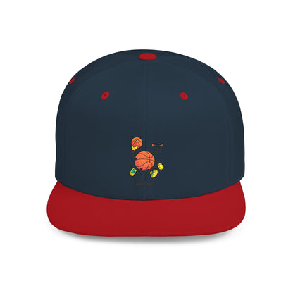 Flat Bill Snapback Hat- Basketball