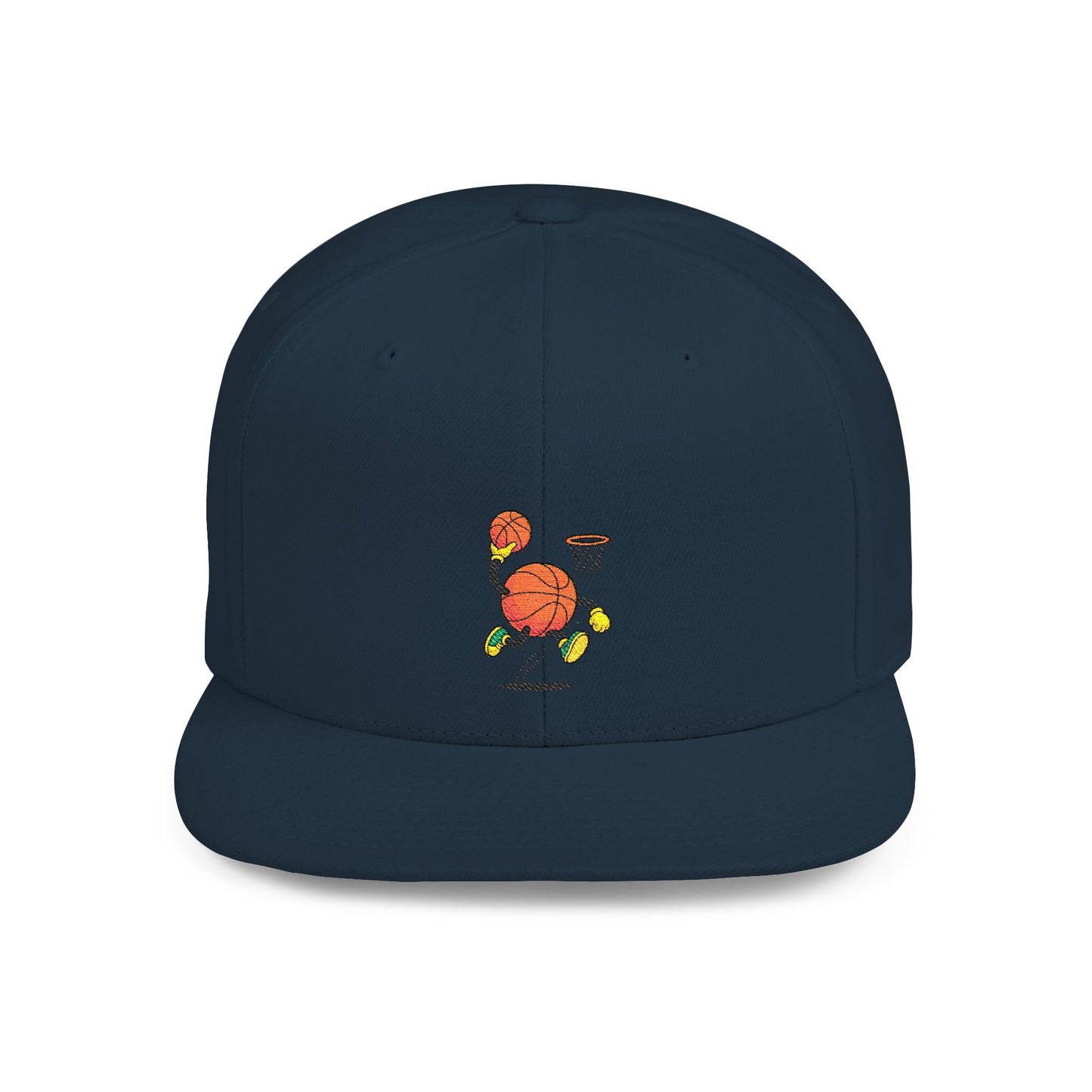 Flat Bill Snapback Hat- Basketball