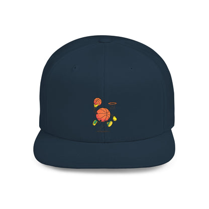 Flat Bill Snapback Hat- Basketball