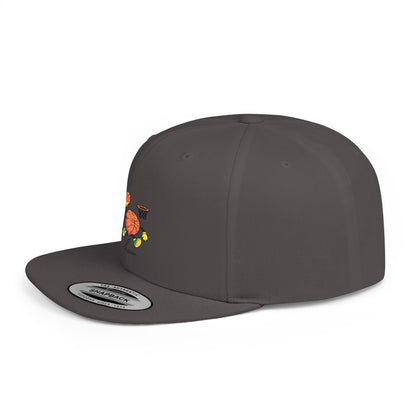 Flat Bill Snapback Hat- Basketball