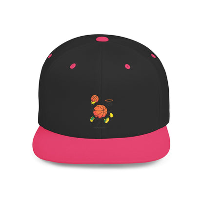 Flat Bill Snapback Hat- Basketball