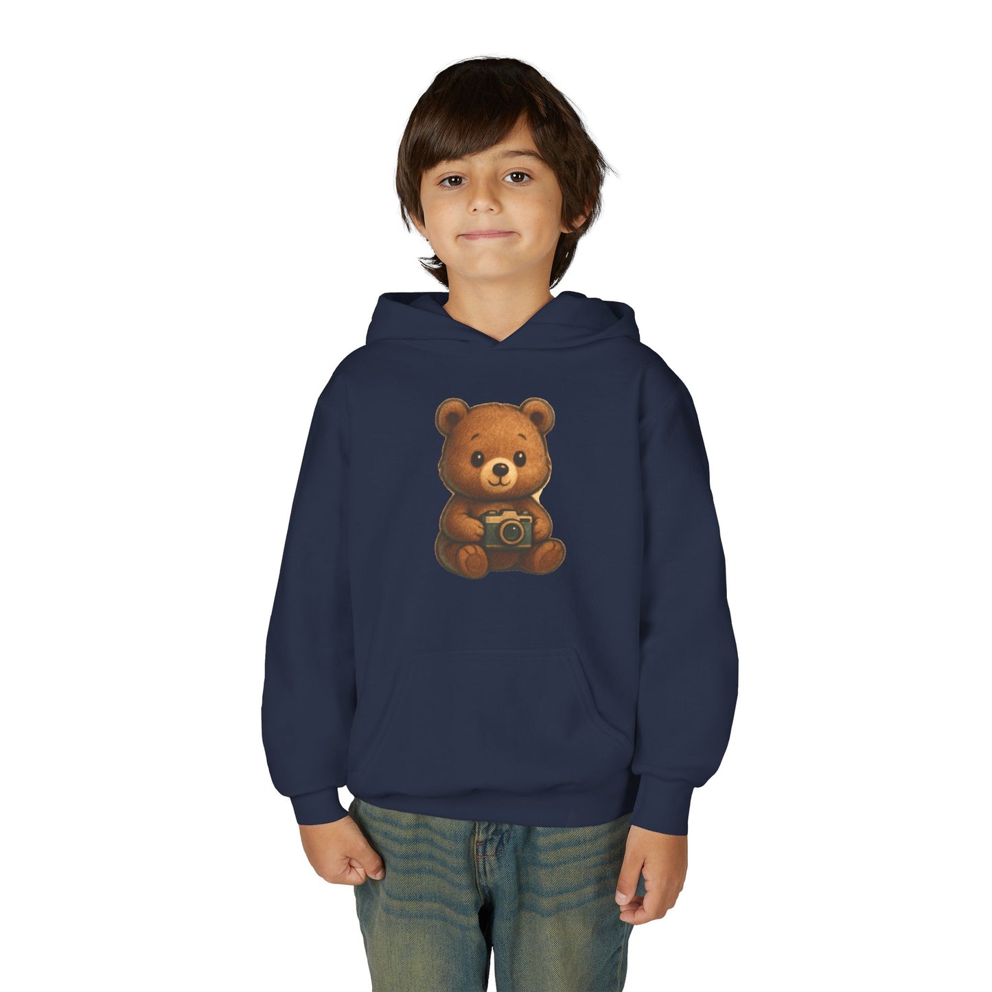 Kids Cute Teddy Bear Camera Hoodie