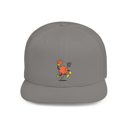 Flat Bill Snapback Hat- Basketball