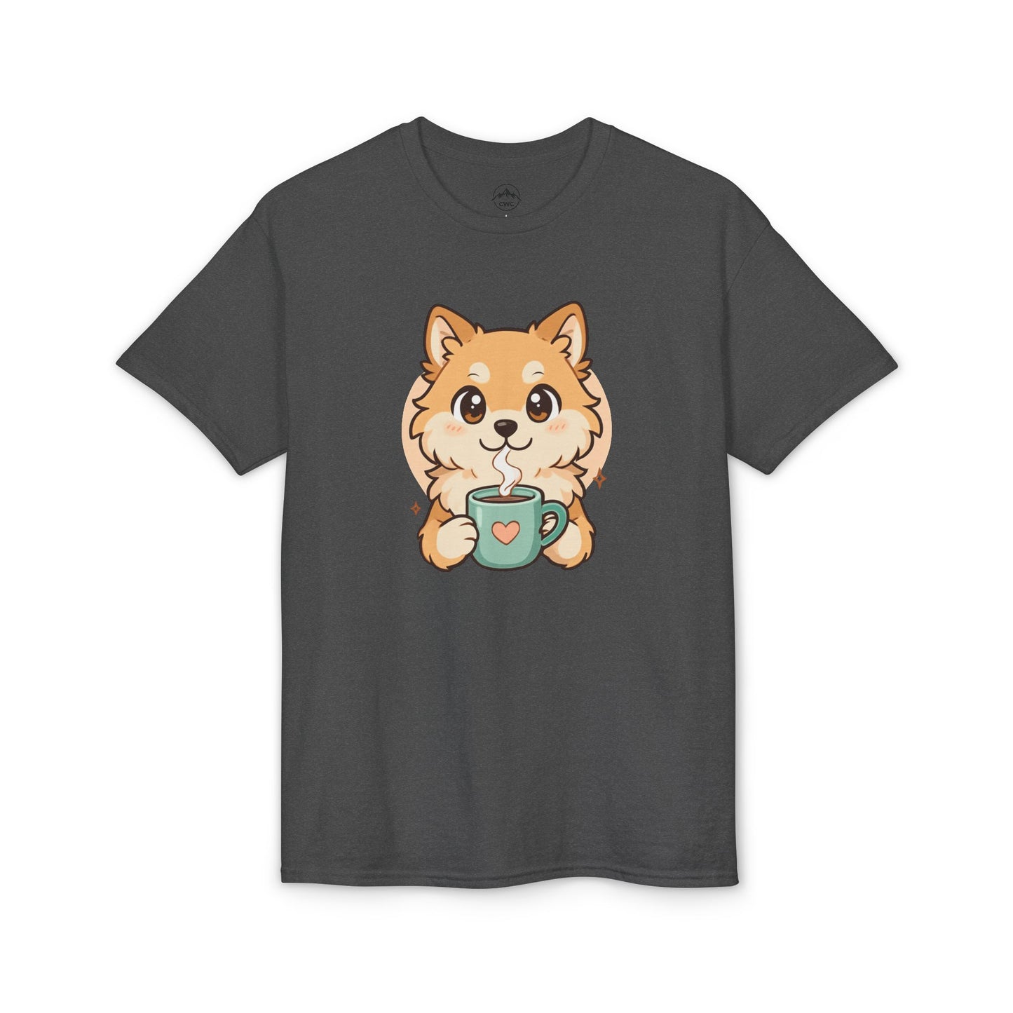 Cute Pomeranian with Coffee T-Shirt