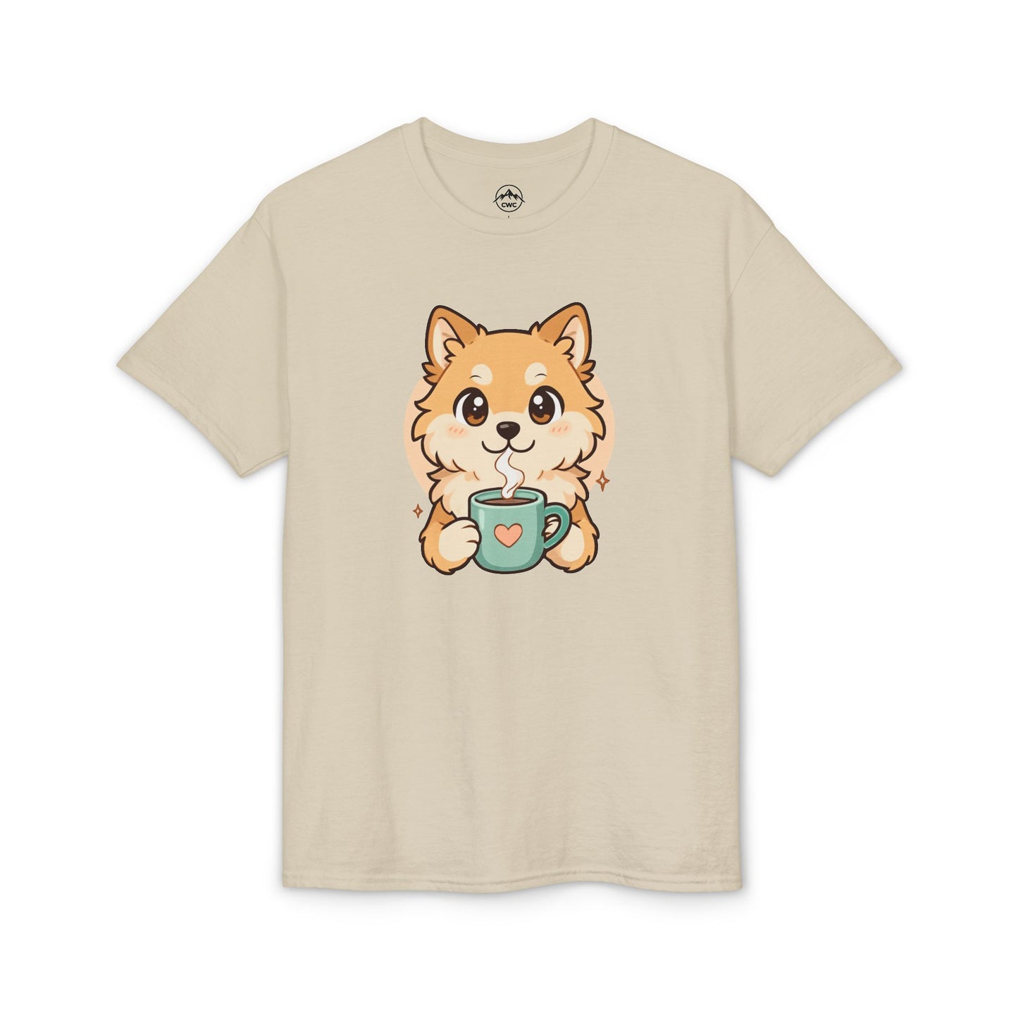 Cute Pomeranian with Coffee T-Shirt