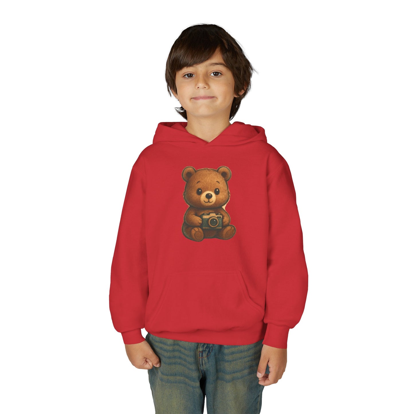 Kids Cute Teddy Bear Camera Hoodie