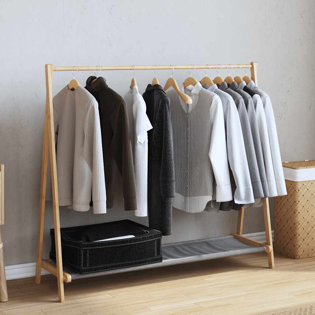 vidaXL Clothes Rack with Shelves 41.7"x13.4"x40.2" Bamboo-2