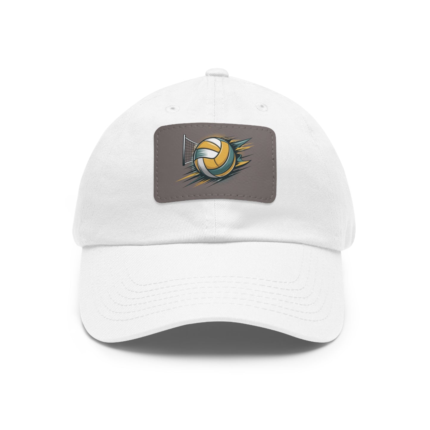 Volleyball Dad Hat with Leather Patch