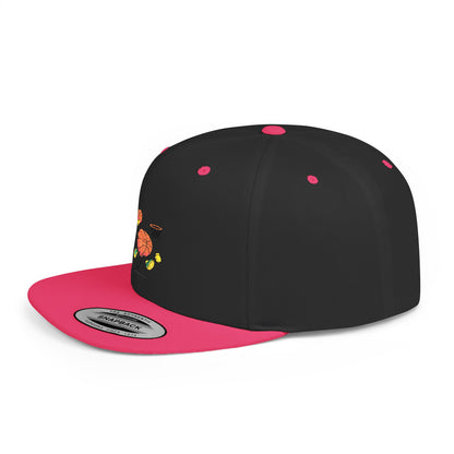 Flat Bill Snapback Hat- Basketball
