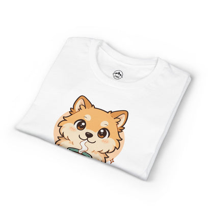 Cute Pomeranian with Coffee T-Shirt
