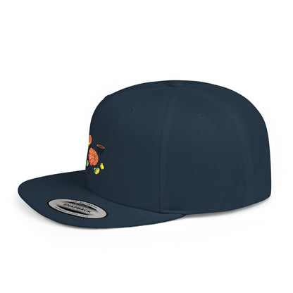 Flat Bill Snapback Hat- Basketball