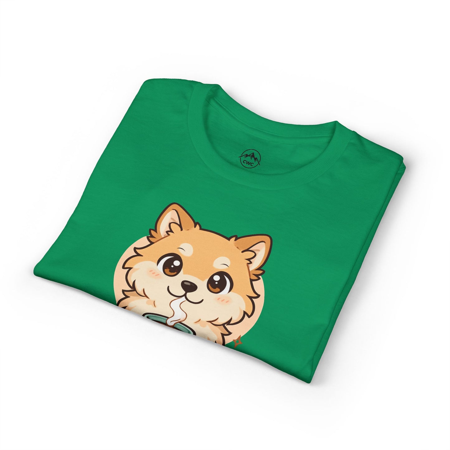 Cute Pomeranian with Coffee T-Shirt