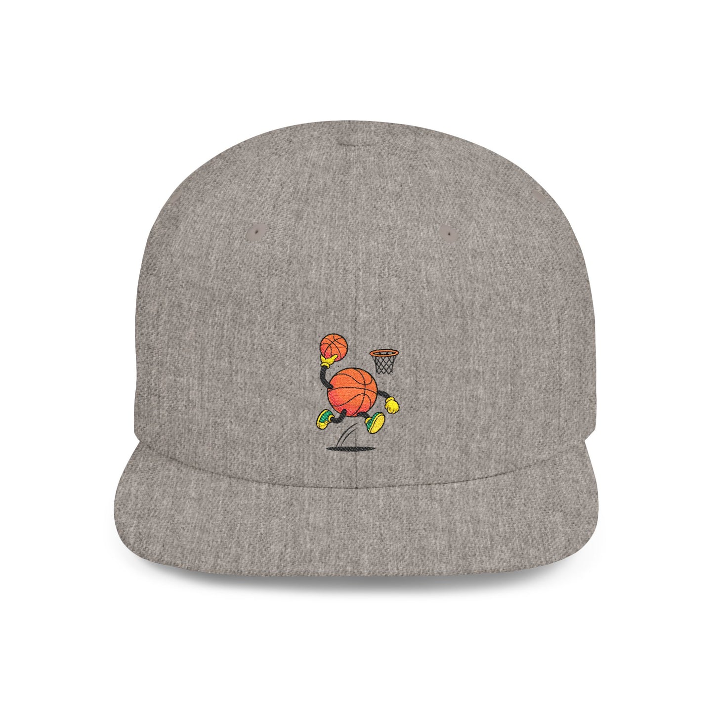 Flat Bill Snapback Hat- Basketball