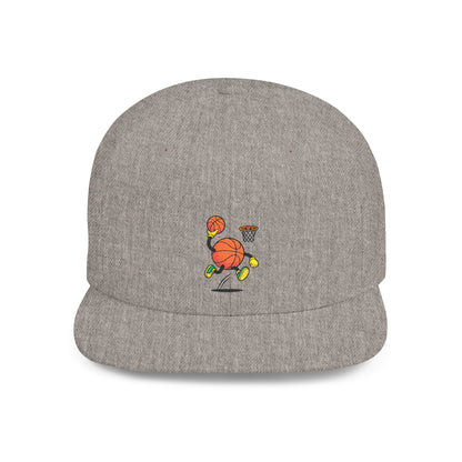 Flat Bill Snapback Hat- Basketball