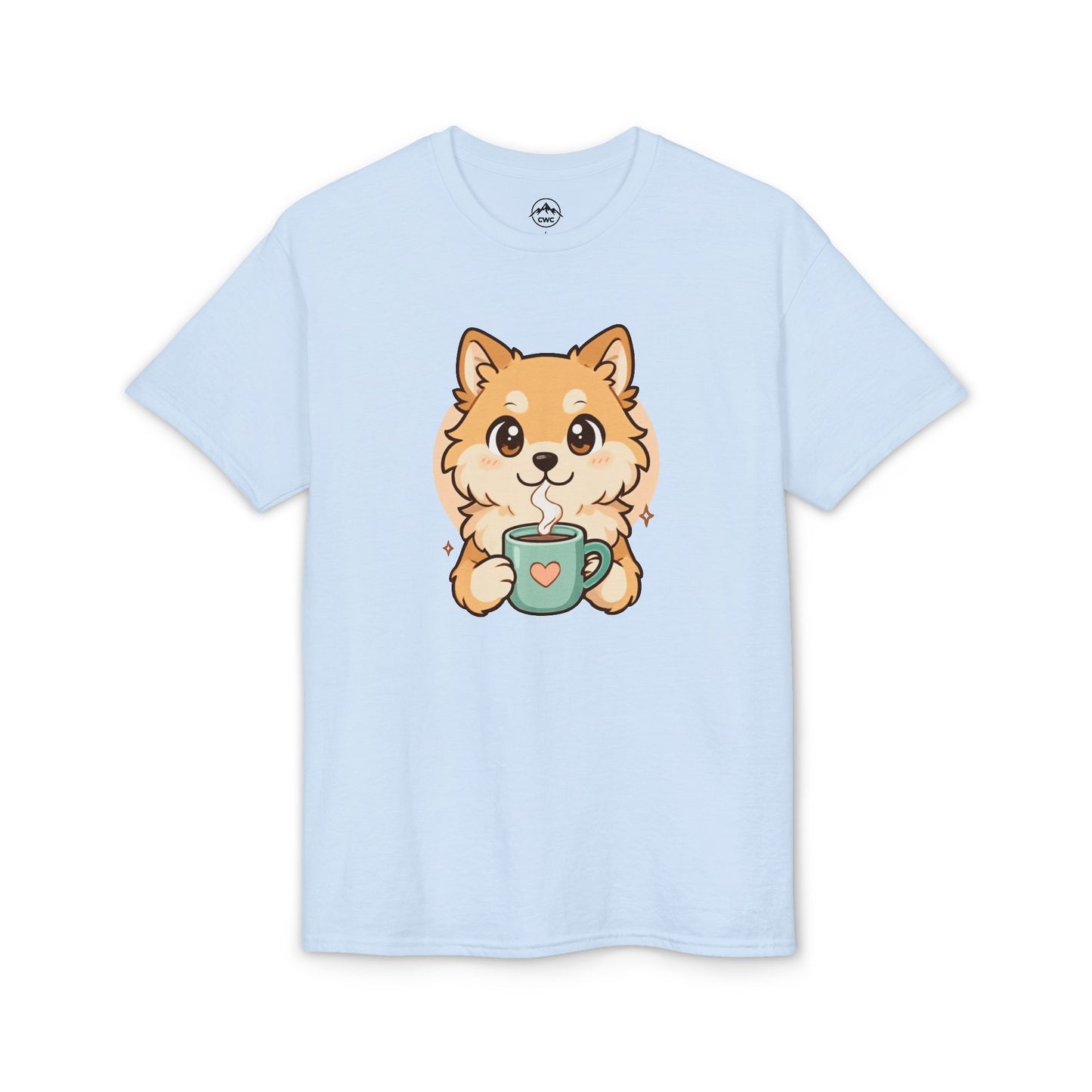Cute Pomeranian with Coffee T-Shirt
