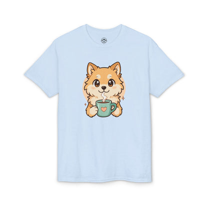Cute Pomeranian with Coffee T-Shirt