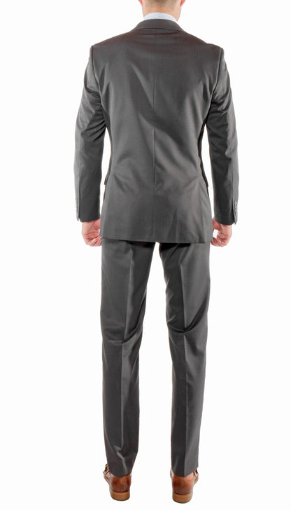 Ferrecci Mens Savannah Charcoal Slim Fit 3 Piece Suit-3